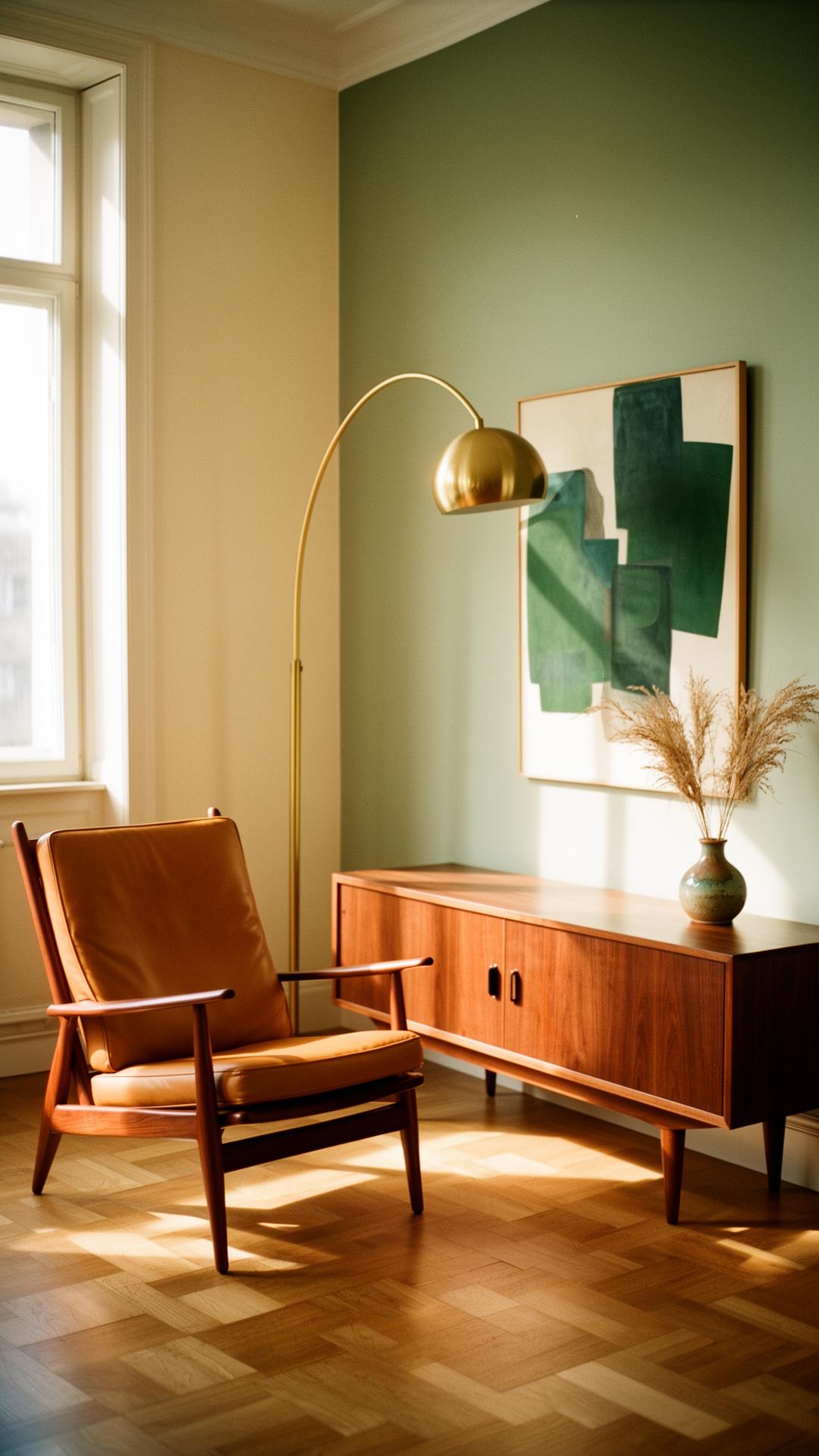 A characterful reclaimed-wood armchair in a sunlit Kent showroom
